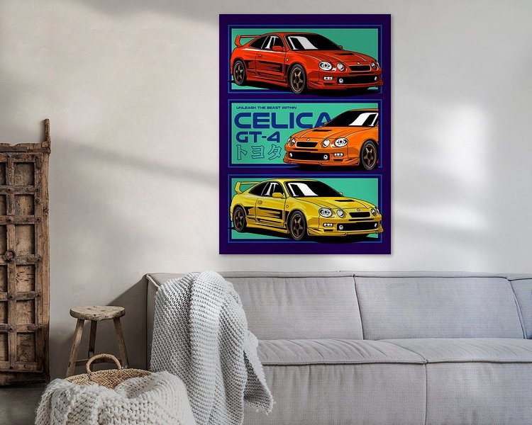 絵画アート 自動車 セリカ ＣＥＬＩＣＡ Toyota Celica Art Print by Yoshiharu Miyakawa - Yoshiharu Miyakawa